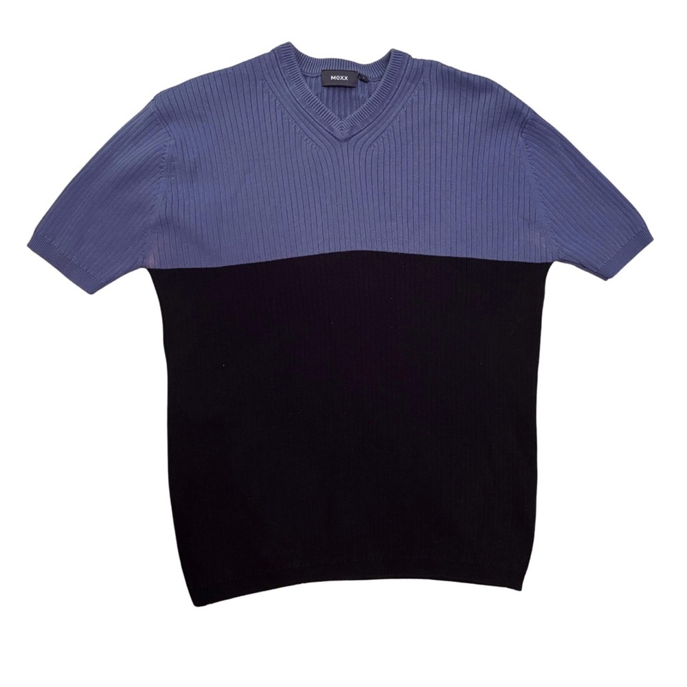 Mexx Y2K V-Neck Sweater - Blue and Black